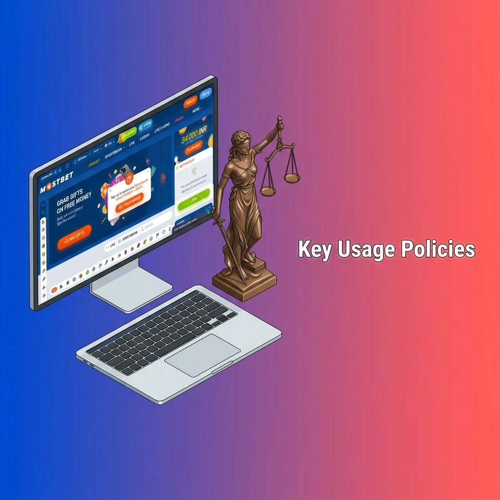 Key usage policies for betting: 18+ age limit, single account rule, personal payment methods, and identity verification.